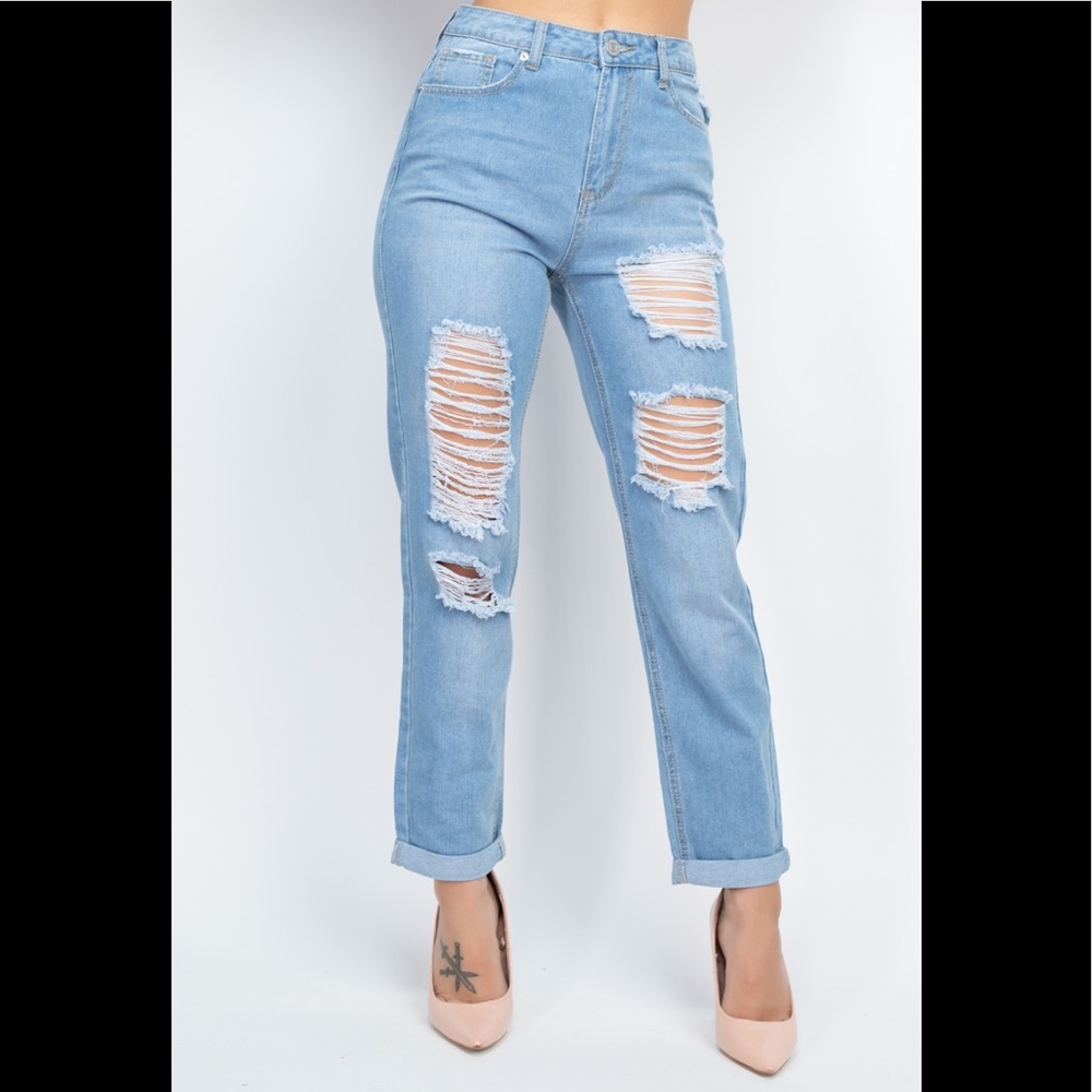 Distressed Denim Jeans
